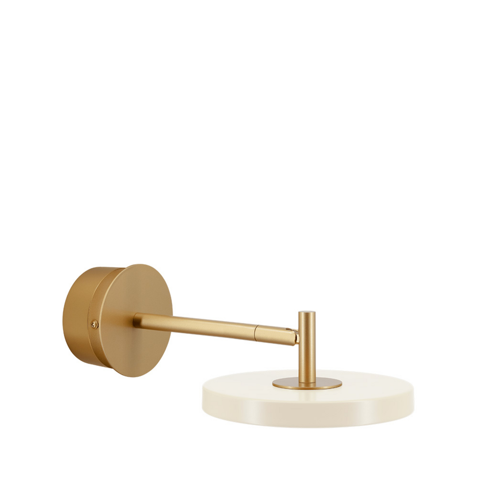Asteria Short LED wall lamp, white/brass, hardwire - UMAGE